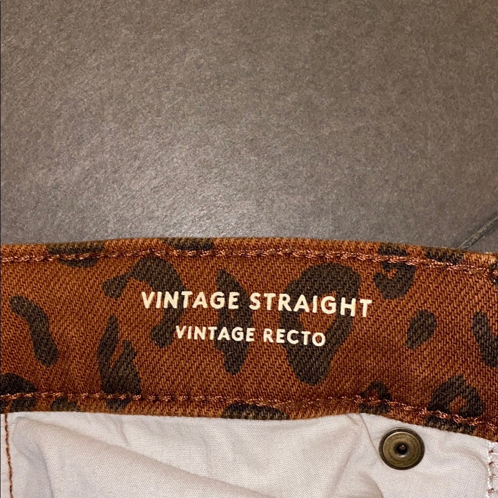 Universal Thread Womens 0/25R Vintsge Straight Leg Jeans Brown Leopard - Picture 3 of 14